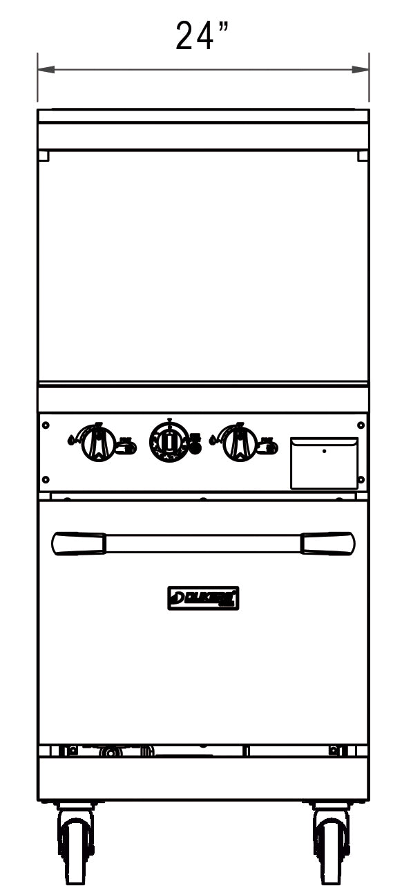 Dukers DCR24-GM 24″ Gas Range with 24″ Griddle