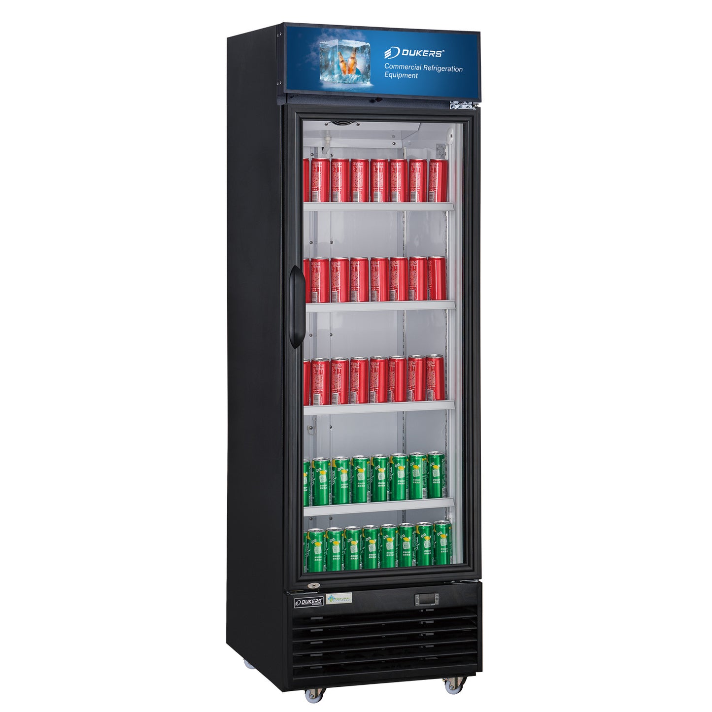Dukers DSM-19R Commercial Single Glass Swing Door Merchandiser Refrigerator