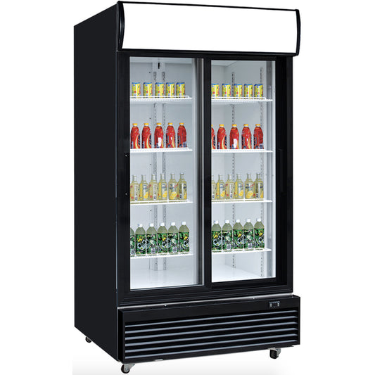 Dukers DSM-32SR Commercial Glass Sliding 2-Door Merchandiser Refrigerator